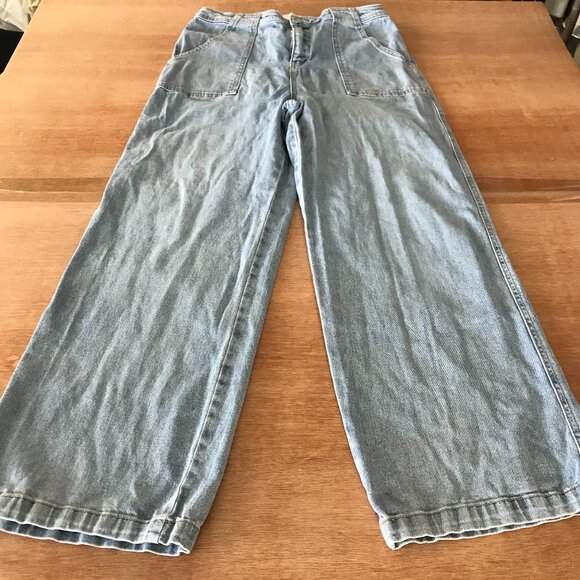 Mined by Los Angeles Wide Leg Jeans Women 11/29 Blue High Rise Medium Wash 17628 - Picture 1 of 12